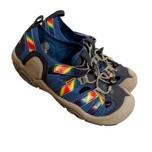 KEEN Kids Seacamp II CNX Rainbow Navy Blue Water Sandals Size 3